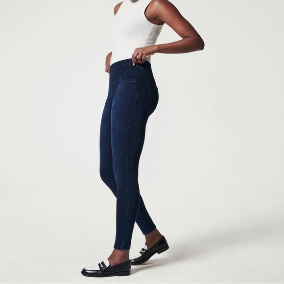 Spanx Jean-ish Ankle Jegging Leggings Denim Pull On Pants - Picture 1 of 14